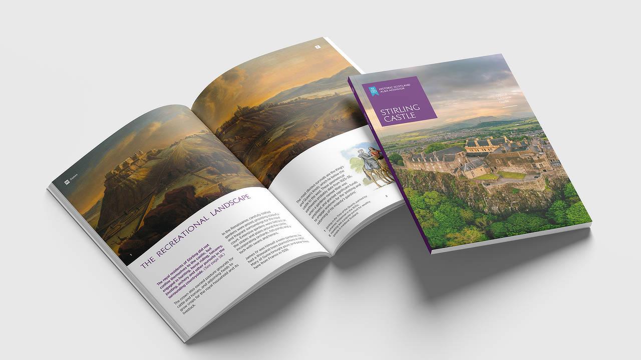 Stirling Castle guidebook - English cover and The Recreational Landscape pages