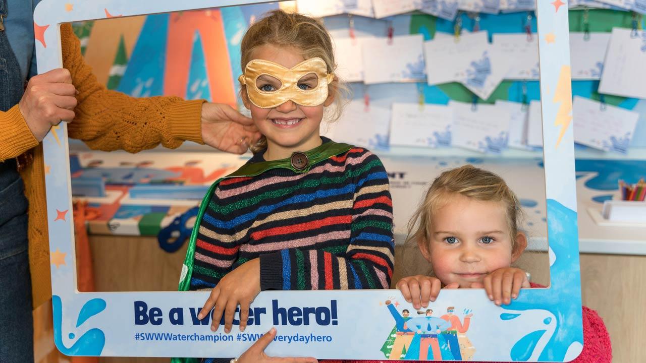 SWLT exhibition - young girls dressed as water heroes
