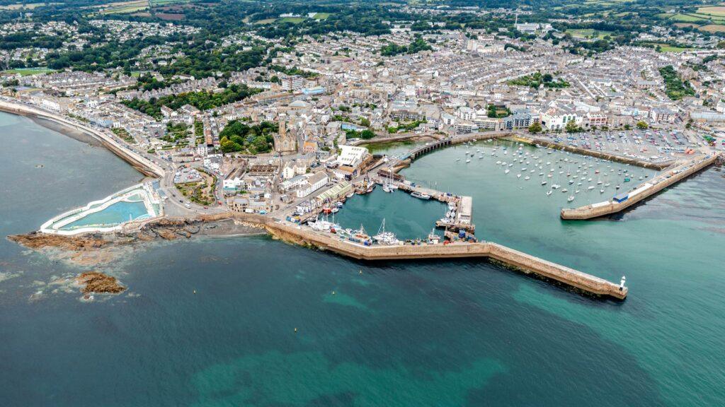 Aerial photograph of Penzance harbour