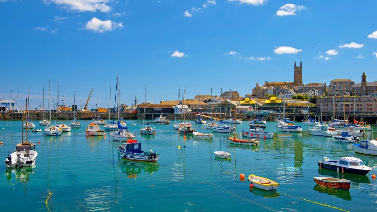 Photograph of boats in Penzance harbour