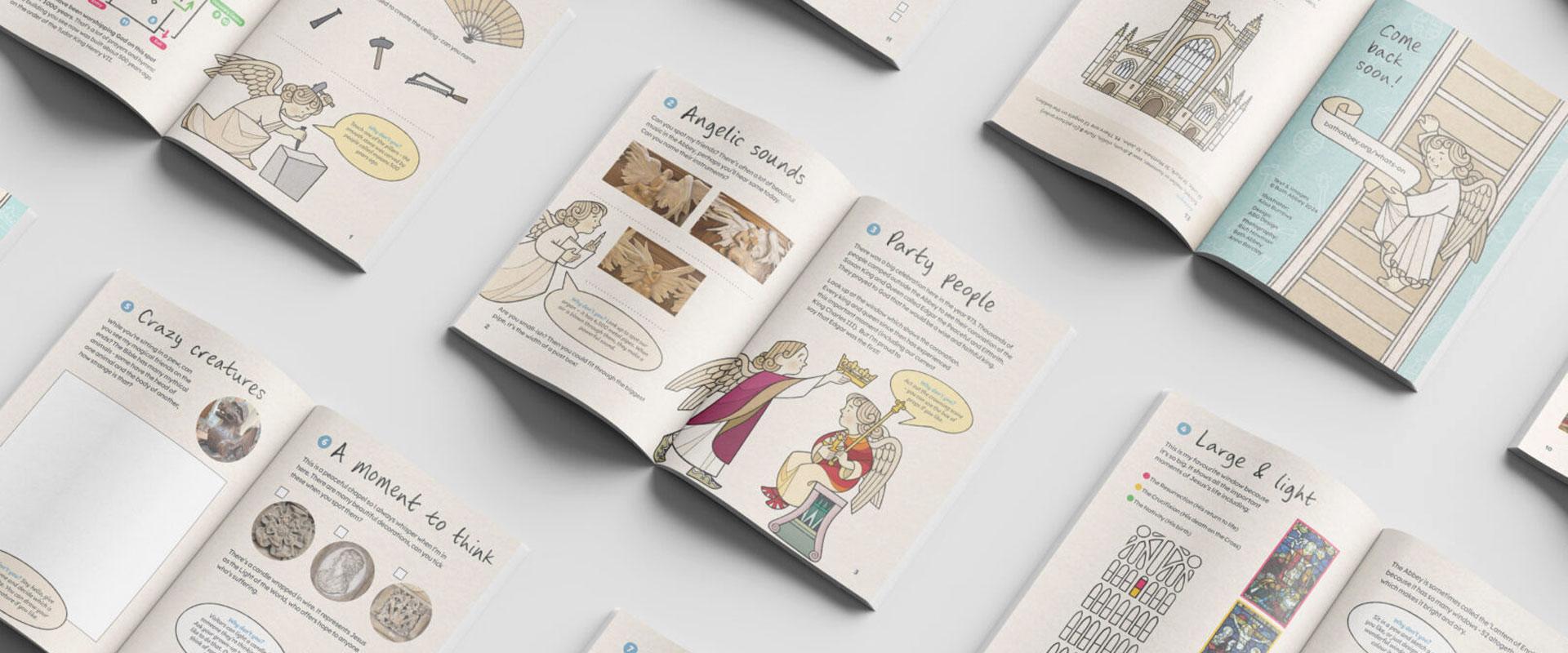 Bath Abbey Family Trail Book - variety of open pages