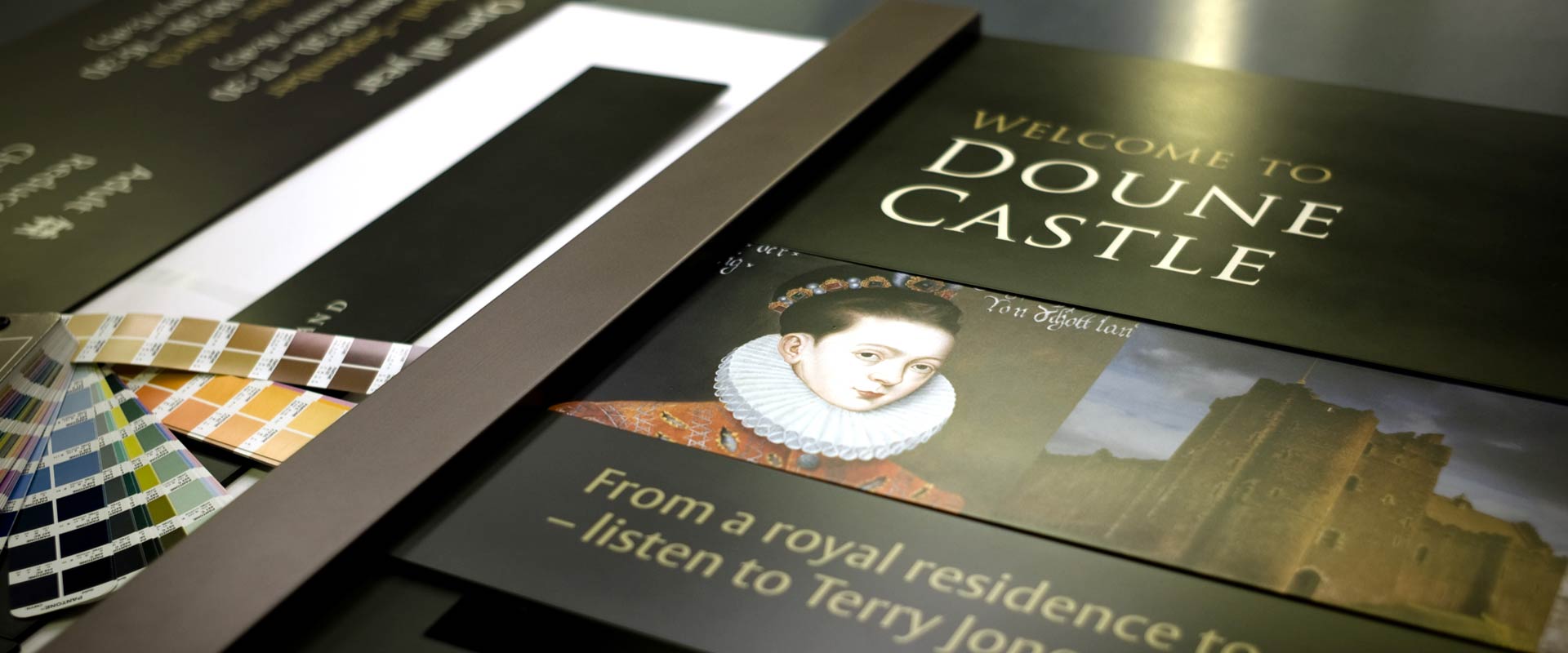 Historic Scotland Doune Castle welcome signage design