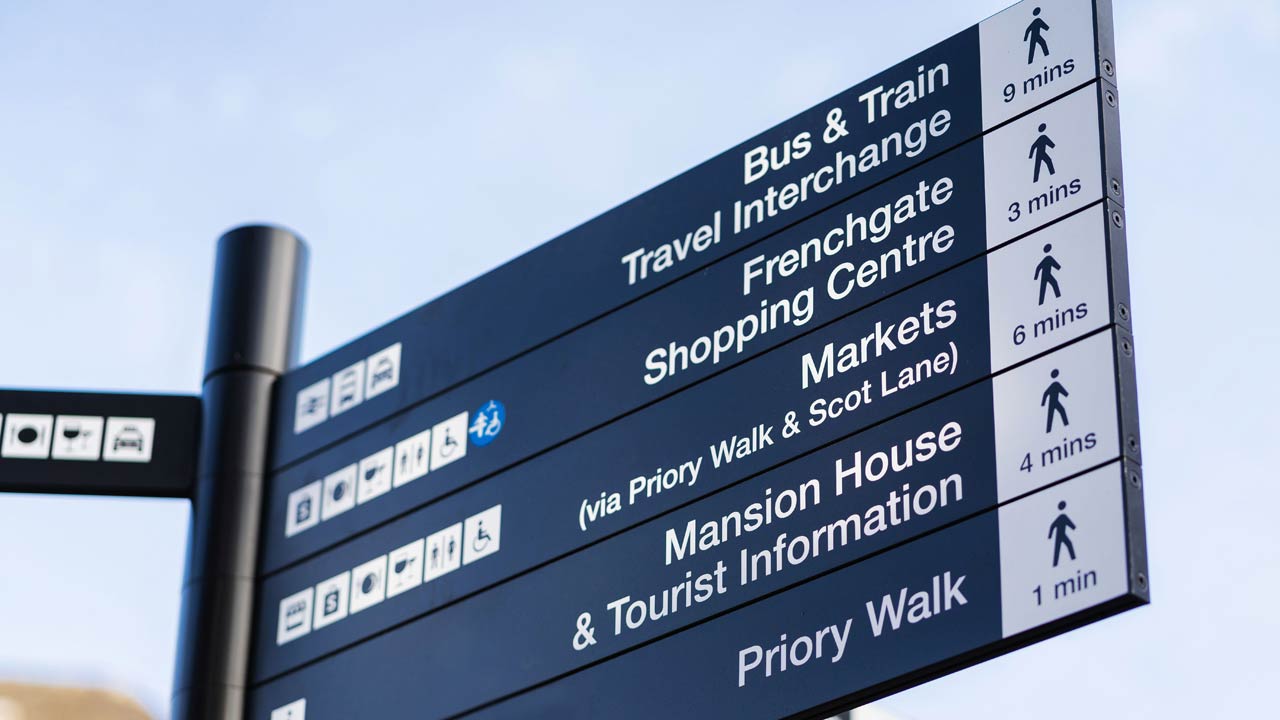 Doncaster city sign post