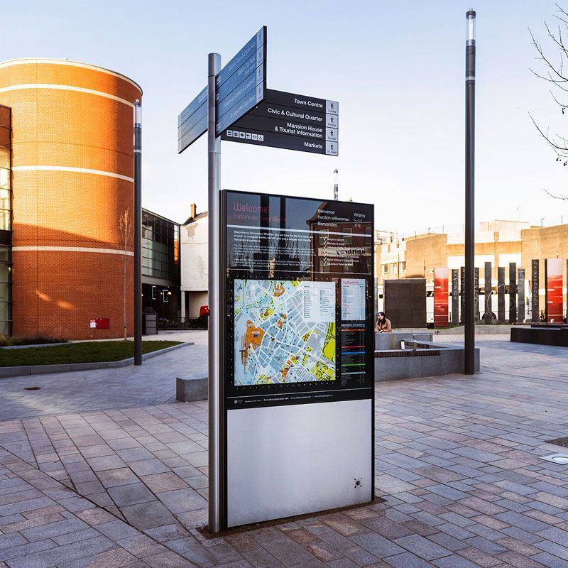 Doncaster city map and signpost signage