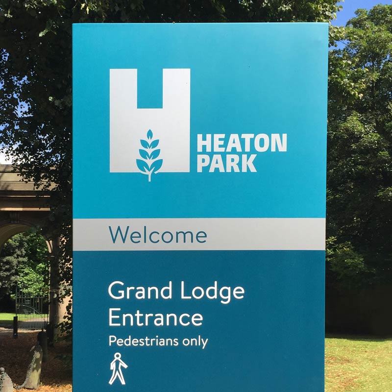 Heaton Park Grand Lodge entrance signage
