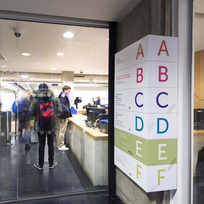 SOAS University interior signage