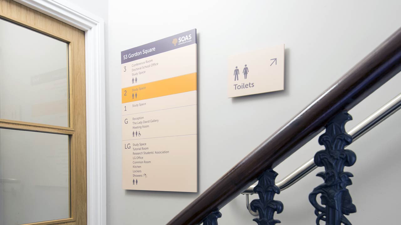 SOAS University stairway signage