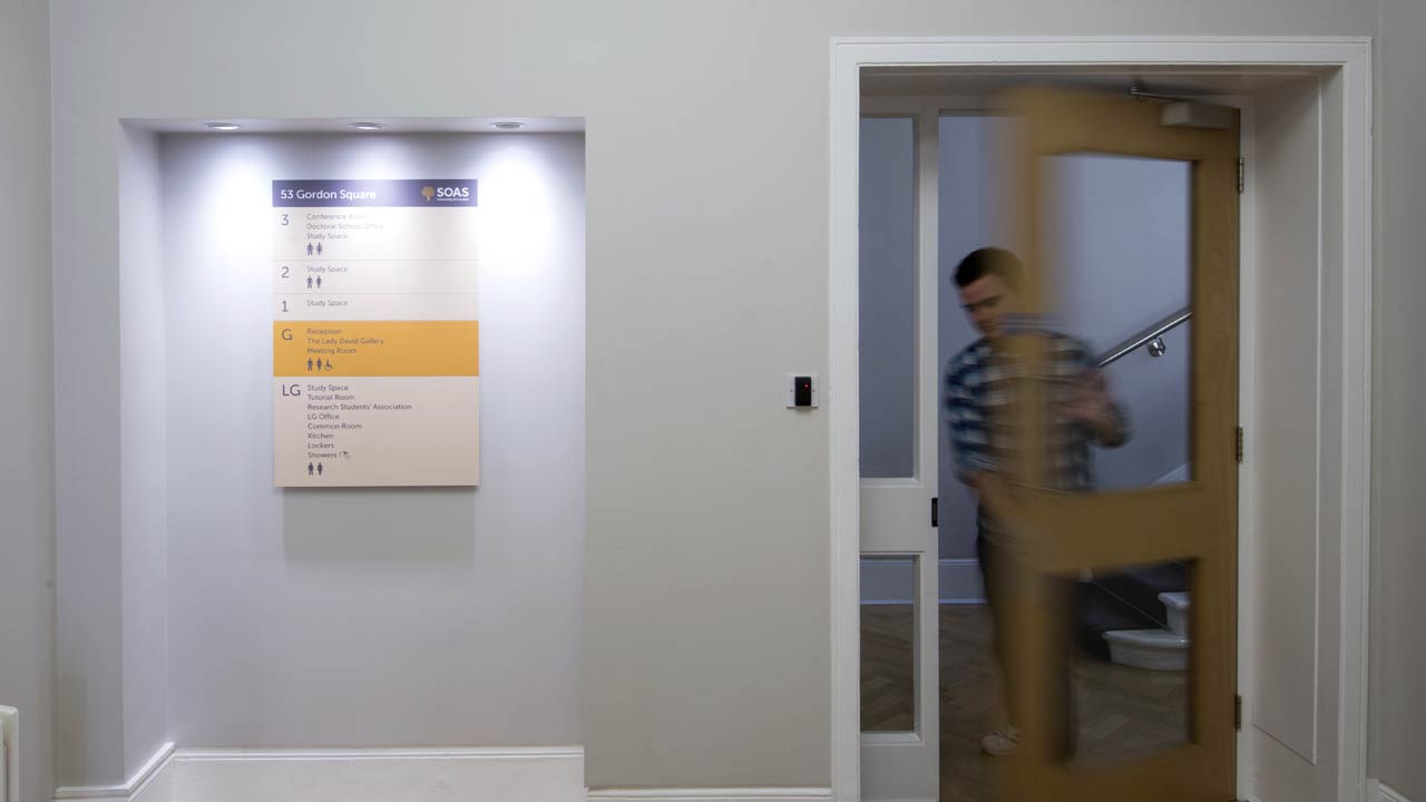 SOAS University stairway signage