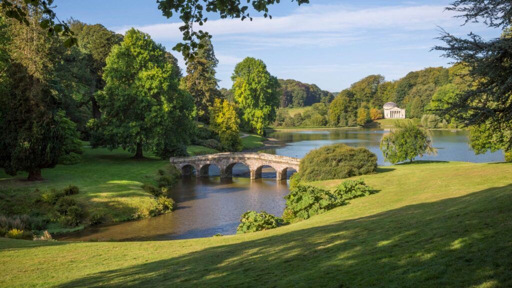 National Trust Stourhead - stone bridge over river