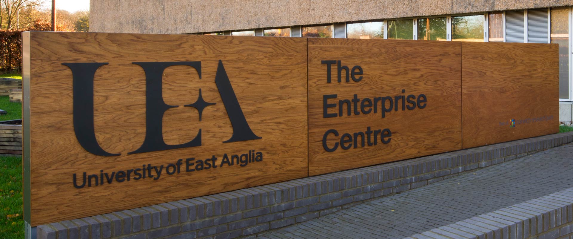 UEA The Enterprise Centre entrance signage