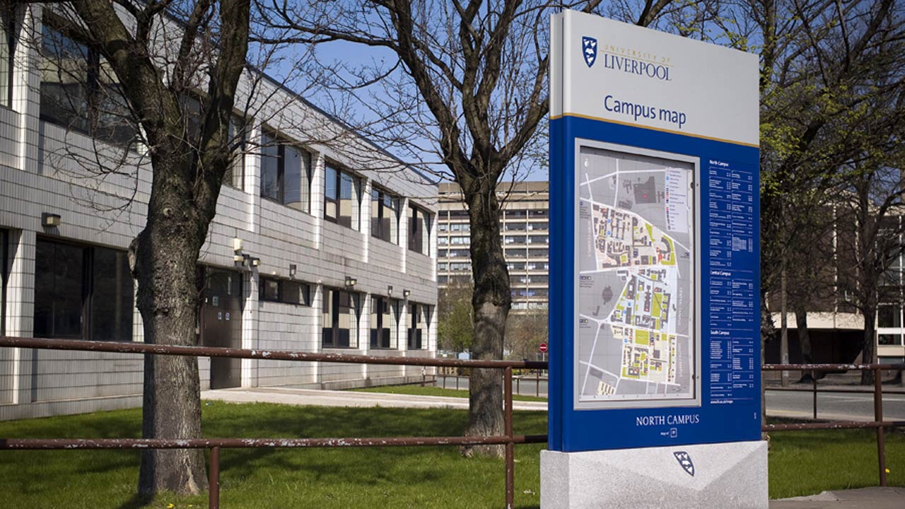 University of Liverpool campus map for North Campus