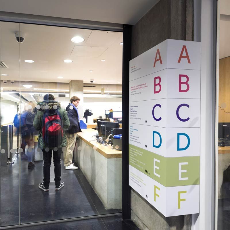 SOAS University interior signage