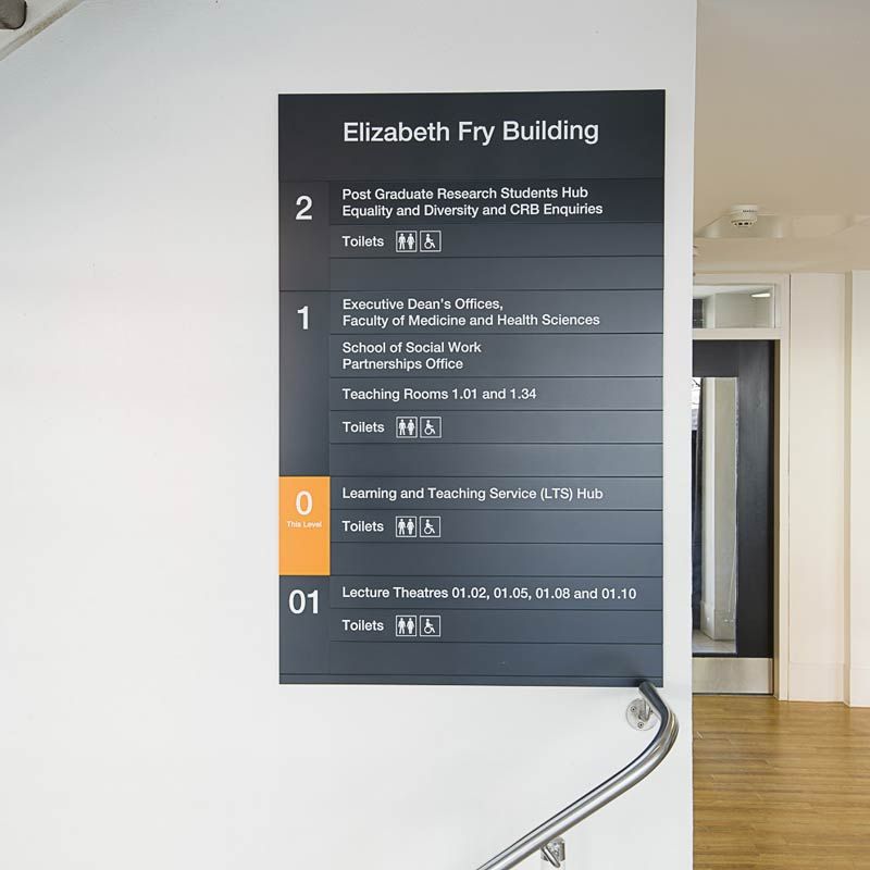 UEA signage for Elizabeth Fry Building