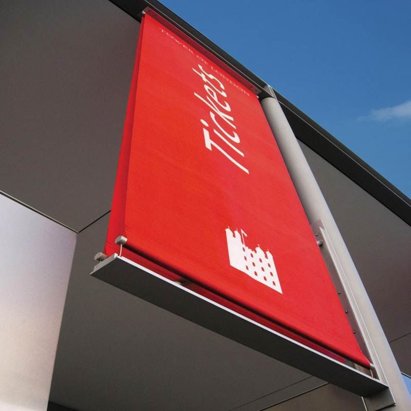 Tower of London ticket office banner signage