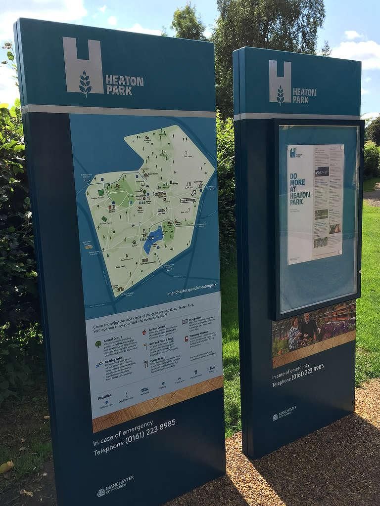 Heaton Park map and information signage