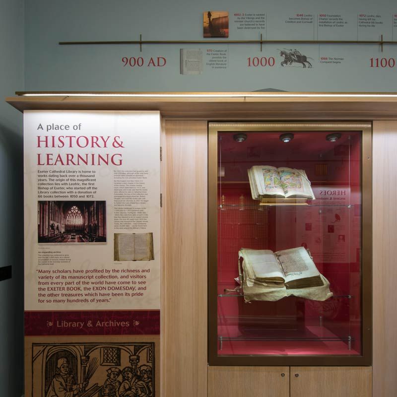 Exeter Cathedral exhibition cabinet