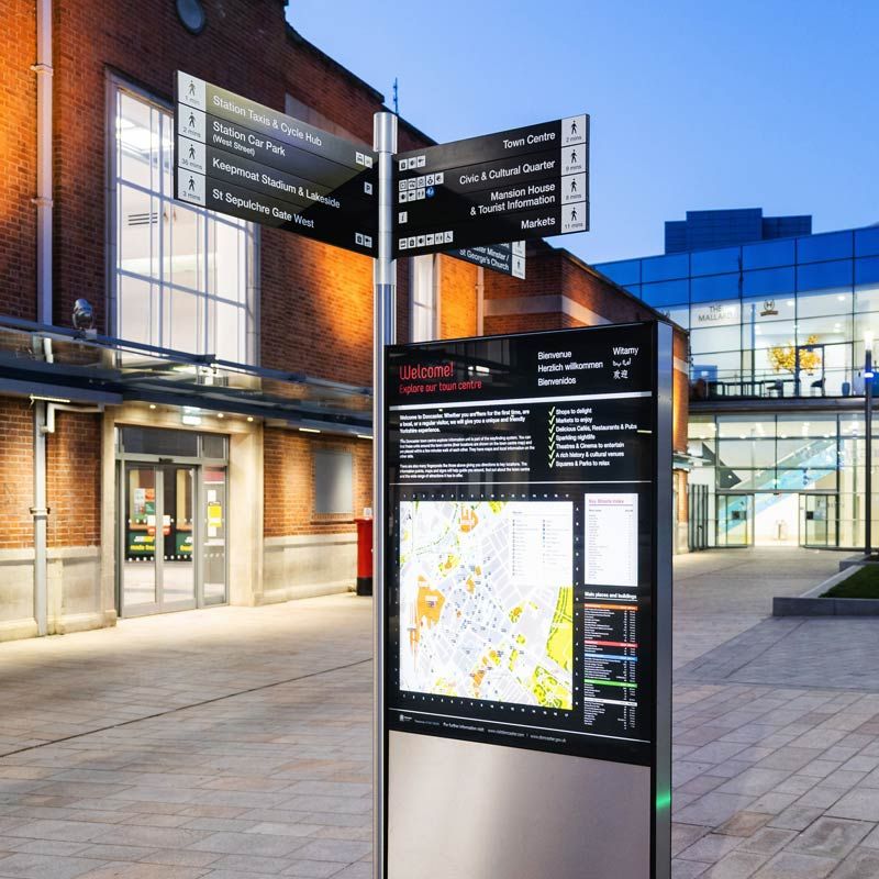 Doncaster city map and signpost signage