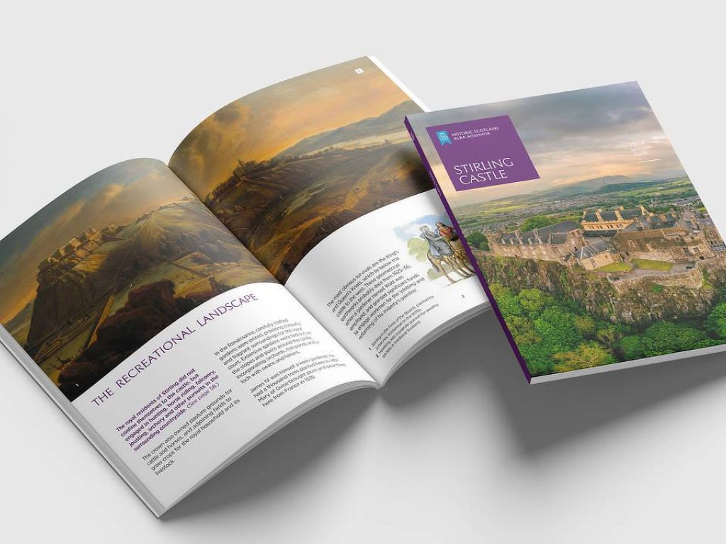 Stirling Castle guidebook - English cover and The Recreational Landscape pages