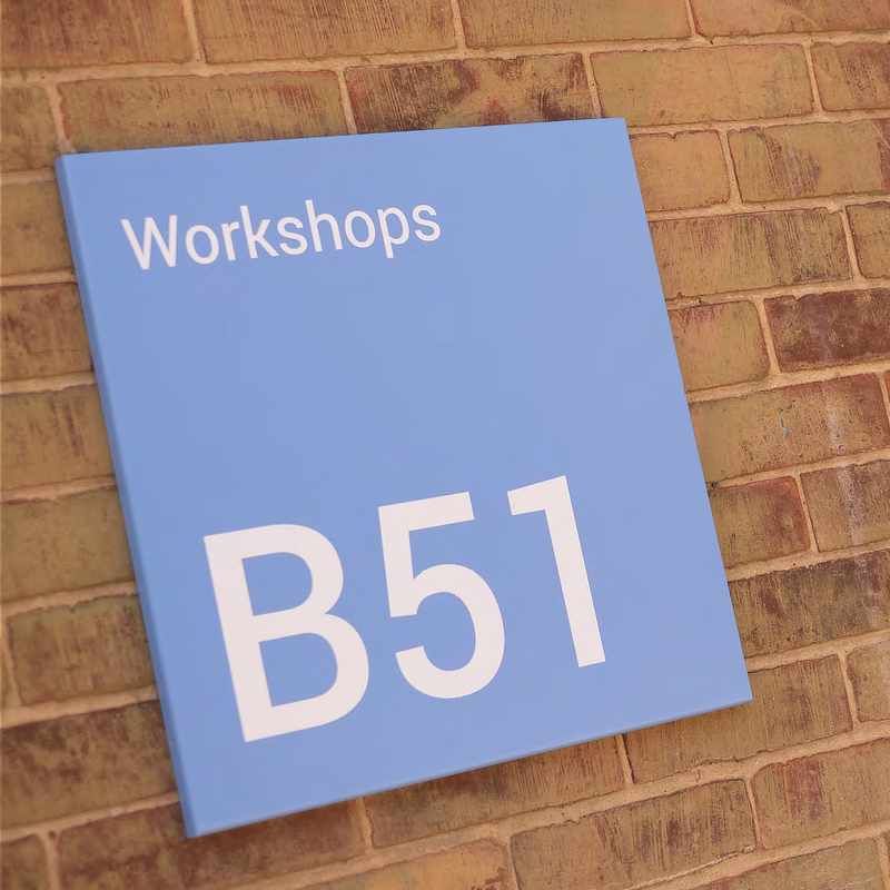 RAF Museum signage for Workshops B51