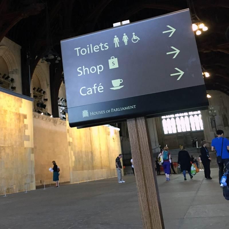 Houses of Parliament visitor information signage