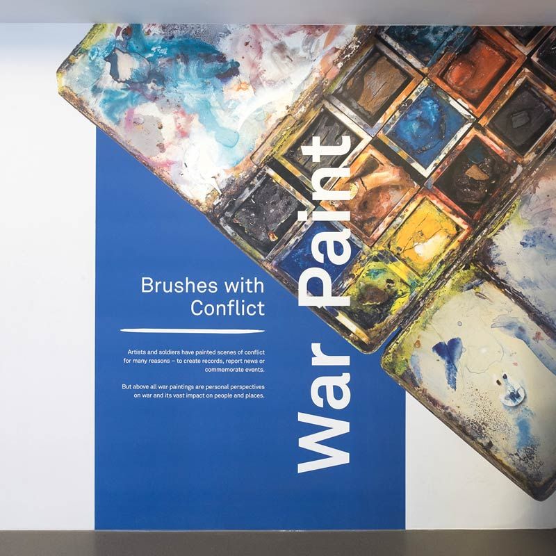 National Army Museum War Paint: Brushes with Conflict wall display