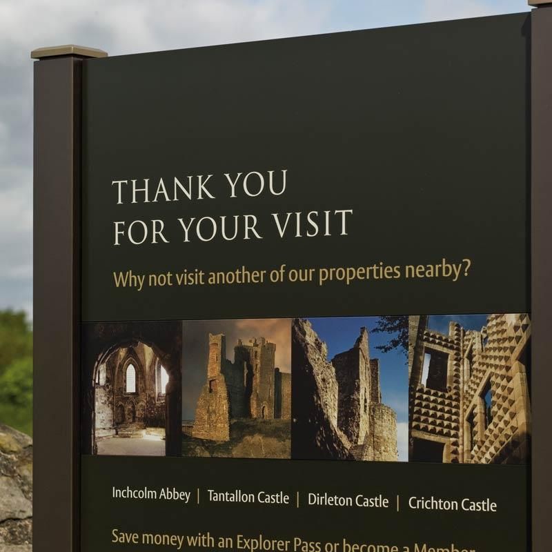 Historic Scotland thank you signage