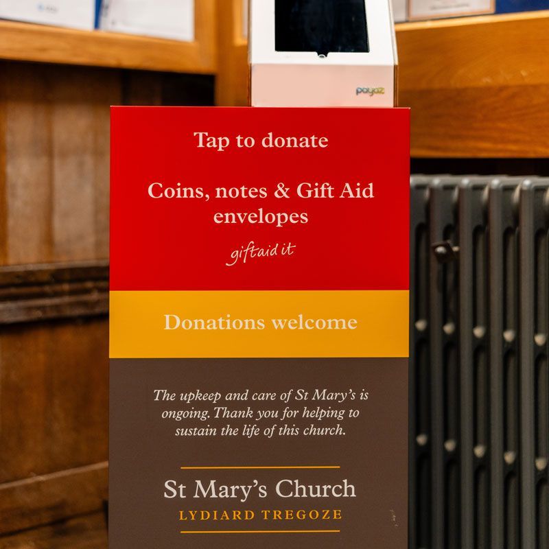 St Mary's Church donation signage