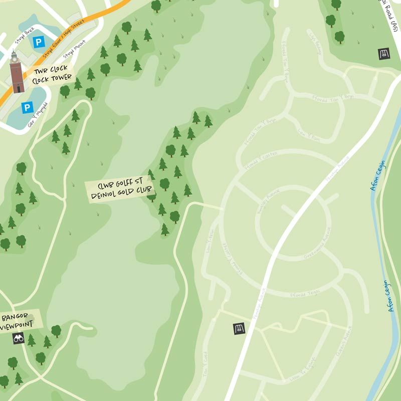 Bangor illustrated map