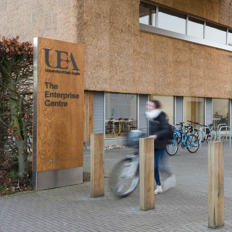 UEA The Enterprise Centre exterior signage