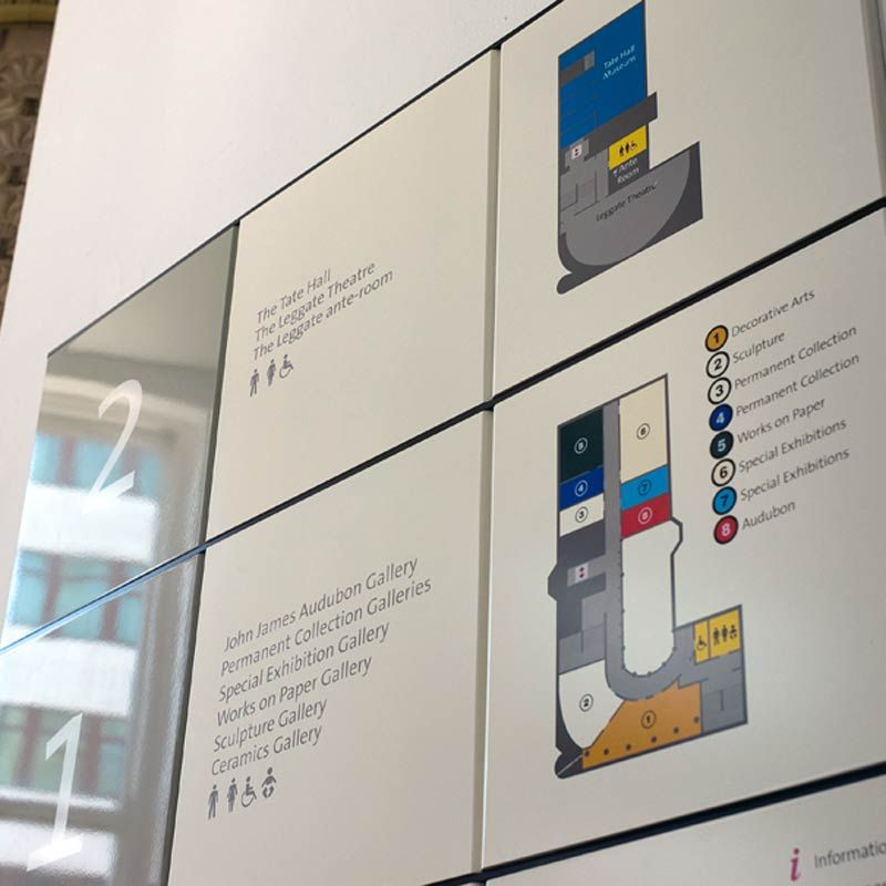 VG&M wayfinding signage and floor map