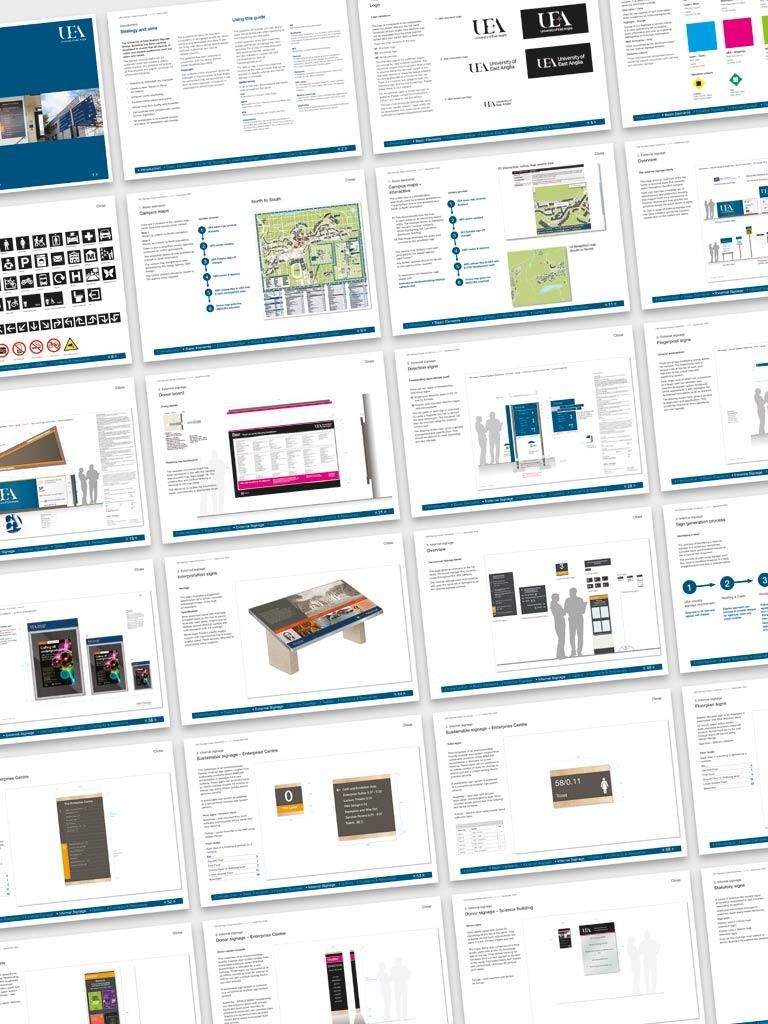 UEA signage guidlines page spread