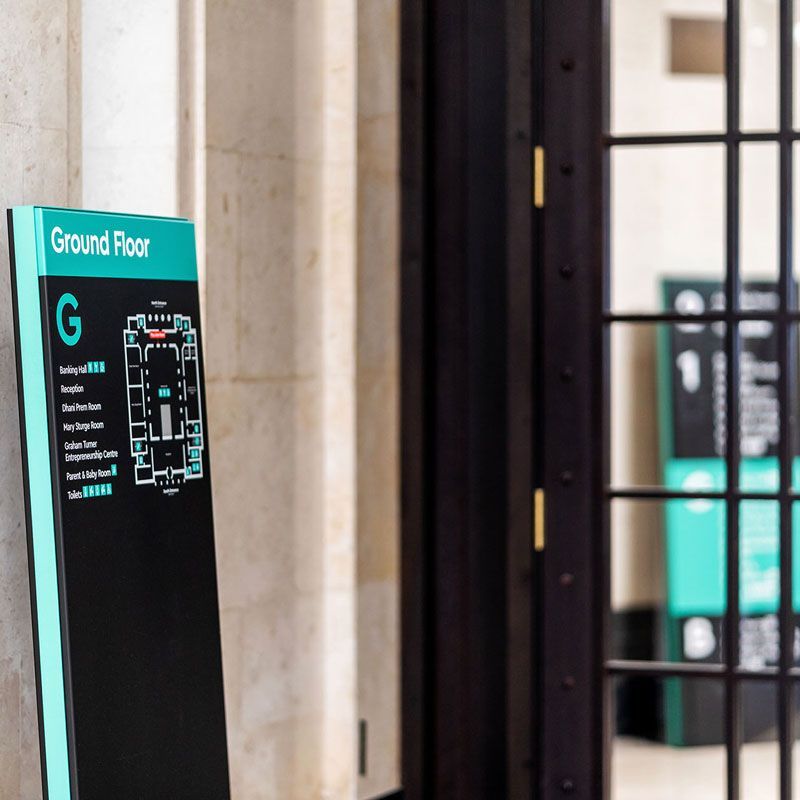 The Exchange ground floor freestanding signage solution