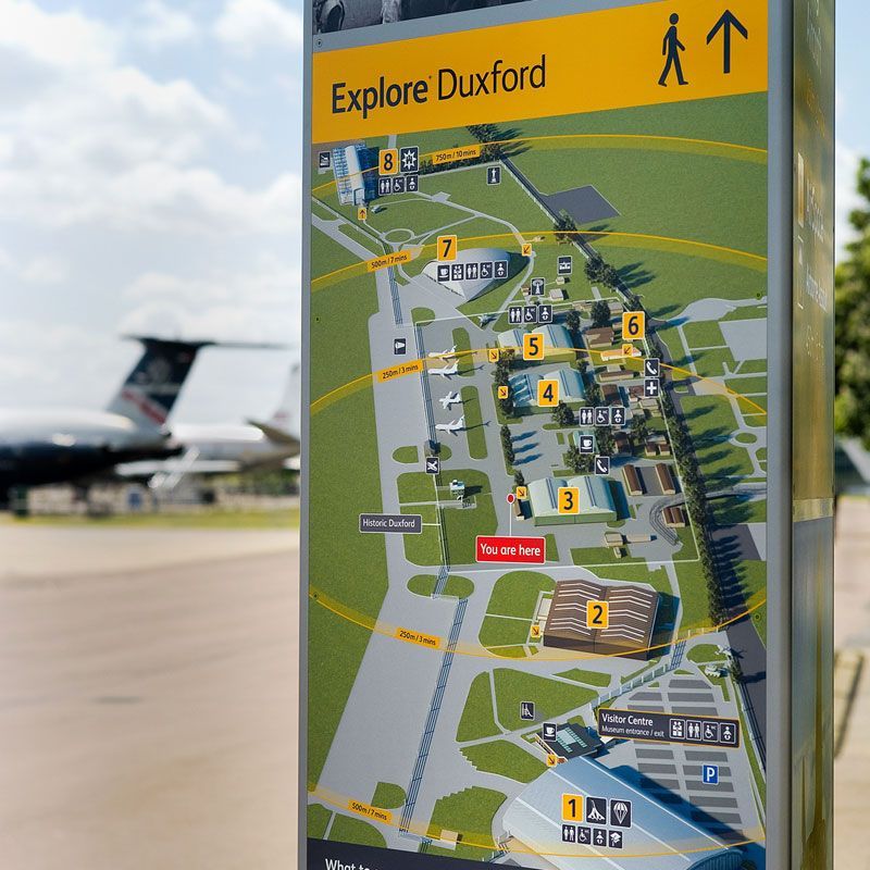 Imperial War Museum, Duxford: map signage