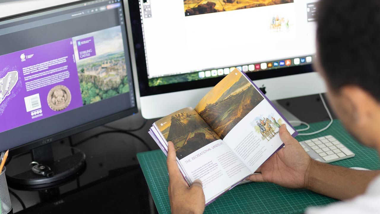 Jacob working on Stirling Castle Guidebook
