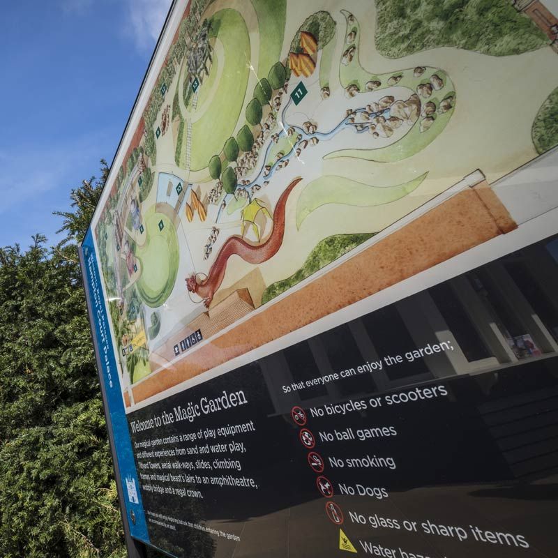 Hampton Court Palace Magic Garden map sign