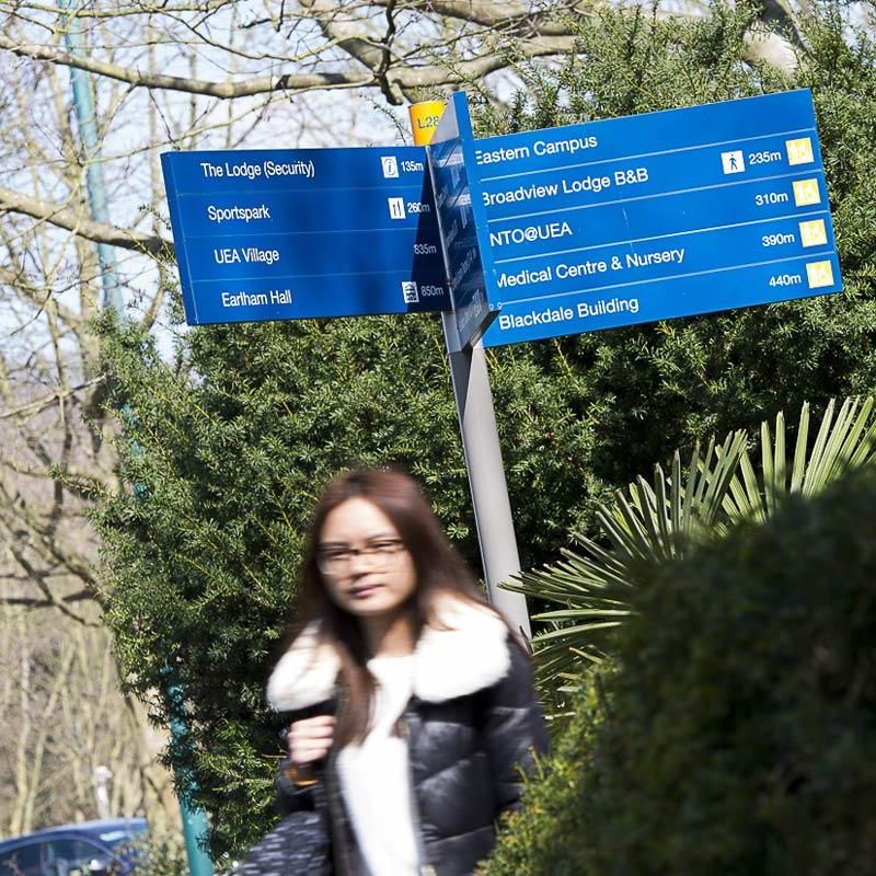 UEA exterior signpost