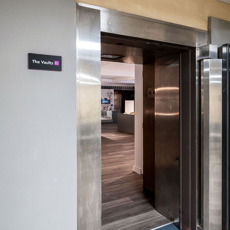 The Vaults signage at The Exchange, Birmingham